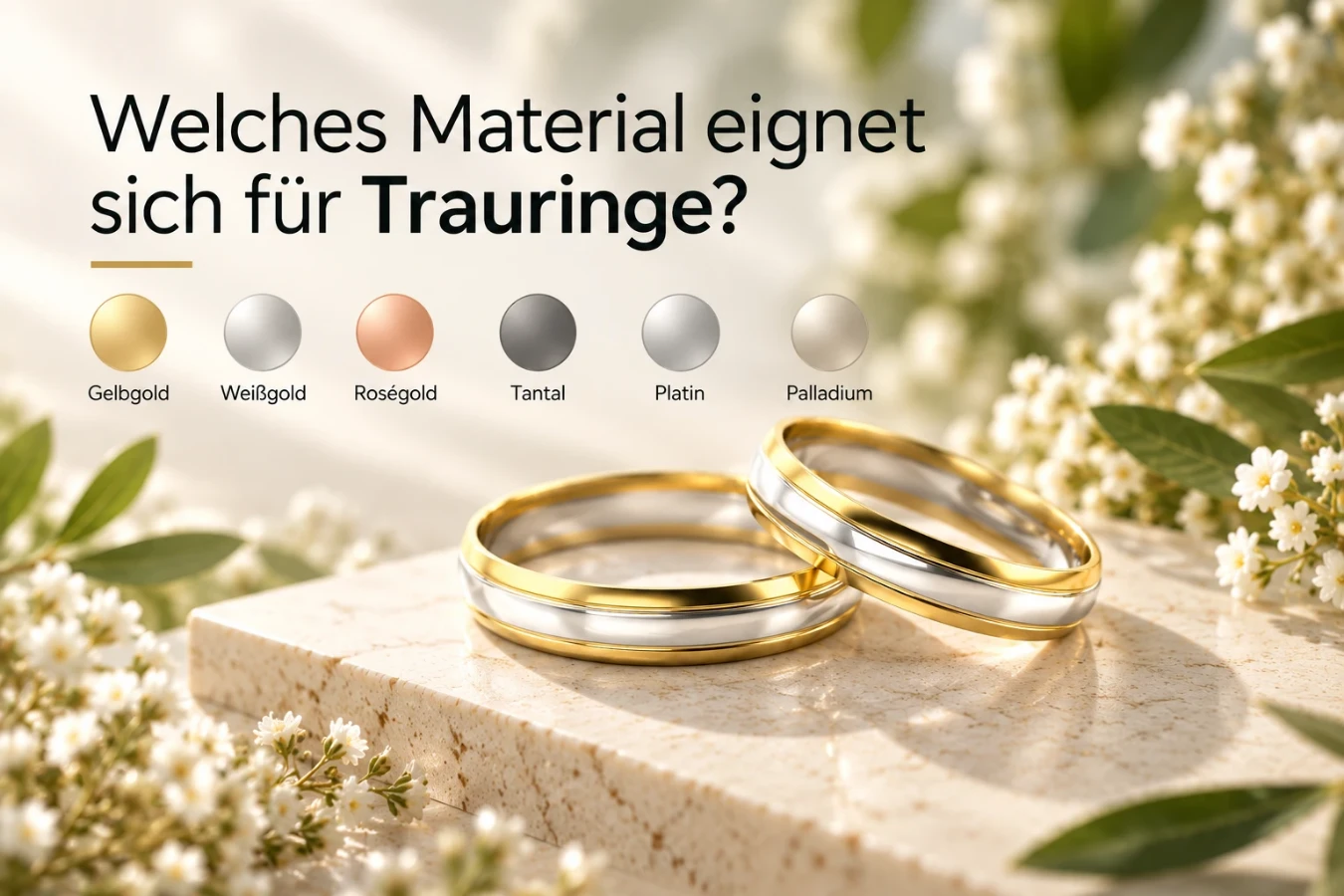 Trauringe: Welches Material ist das beste? Gold, Platin, Tantal & Co. im Vergleich